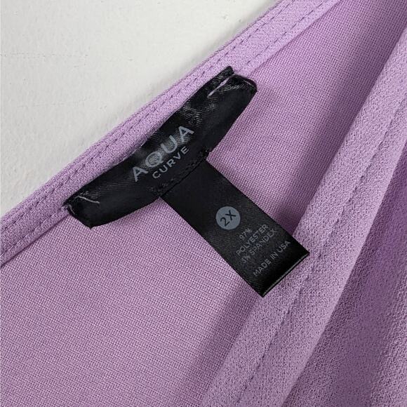 AQUA CURVE Lilac Flutter Sleeve Flounce Hem Mini Dress Size 2X NWT - Picture 6 of 8